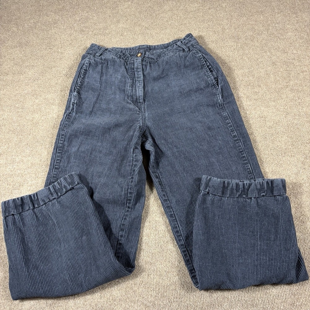 Poetry Womens Hemp Organic Cotton Yak Corduroy Wide Leg Pants Blue US 4